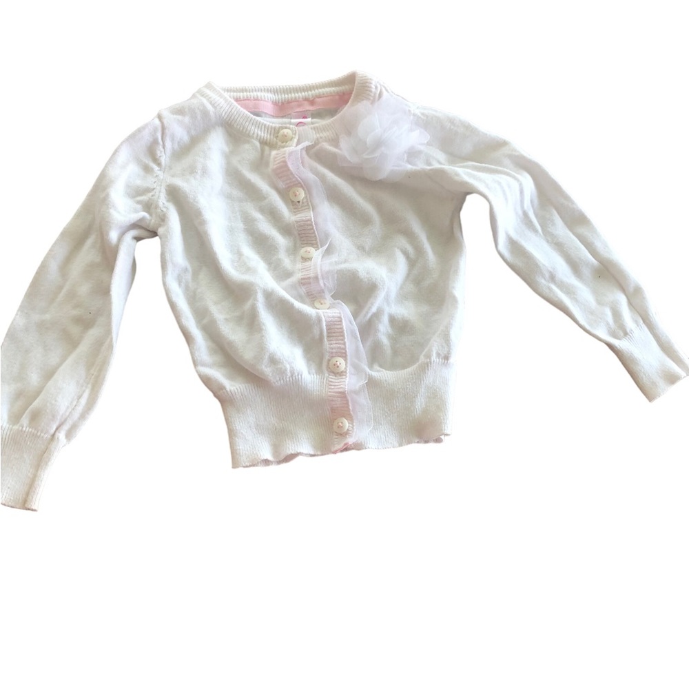 VGUC 24 m Cherokee White Cardigan Sweater